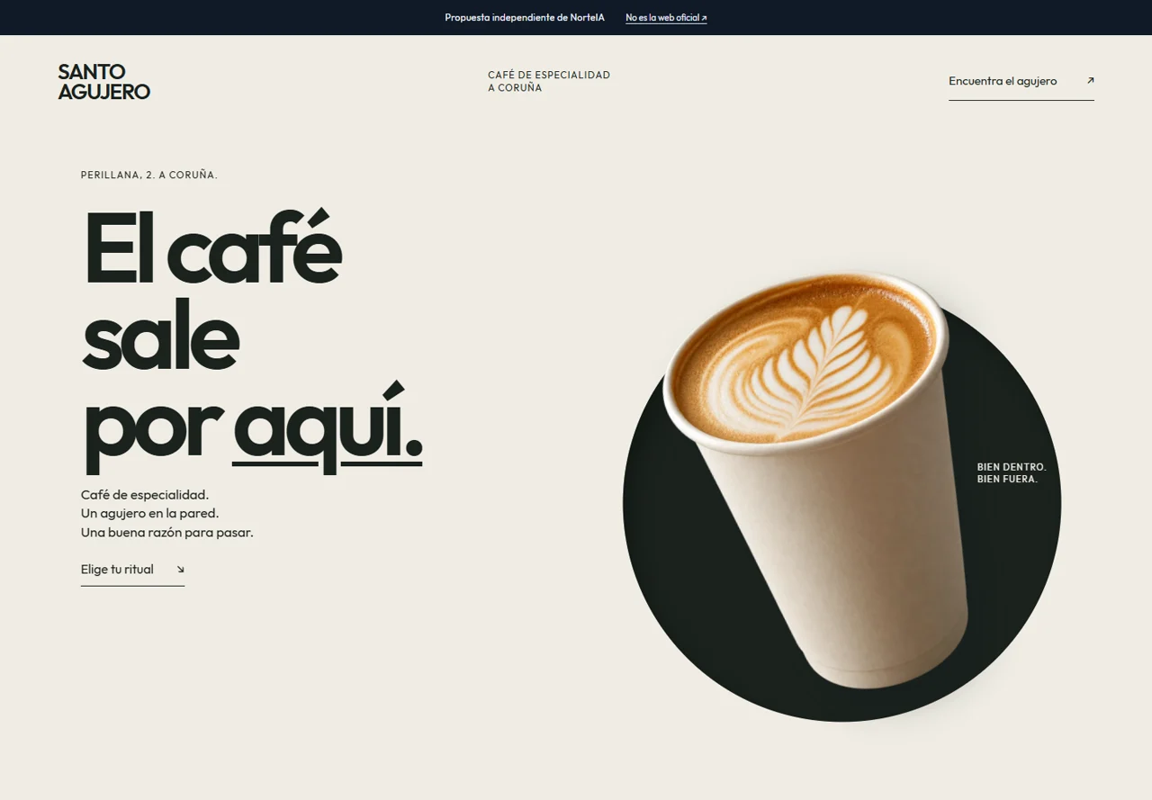Propuesta web de NorteIA para Santo Agujero